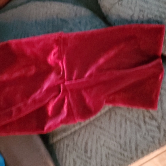 Long sleeve dark red velvet dress - Picture 4 of 4